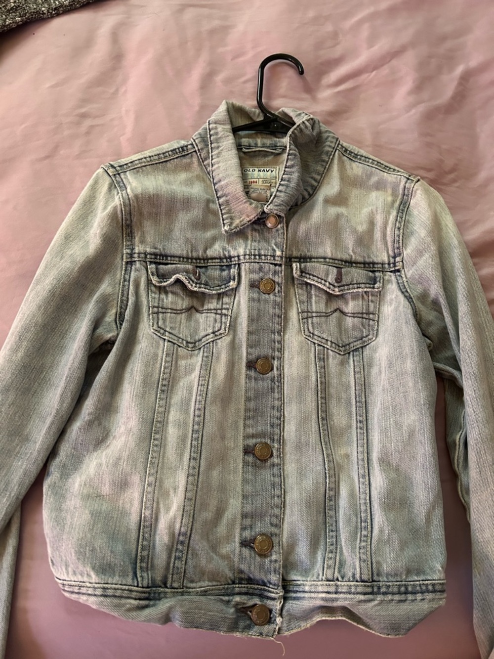Old Navy Faded Mint Tie-Dye Denim Jacket